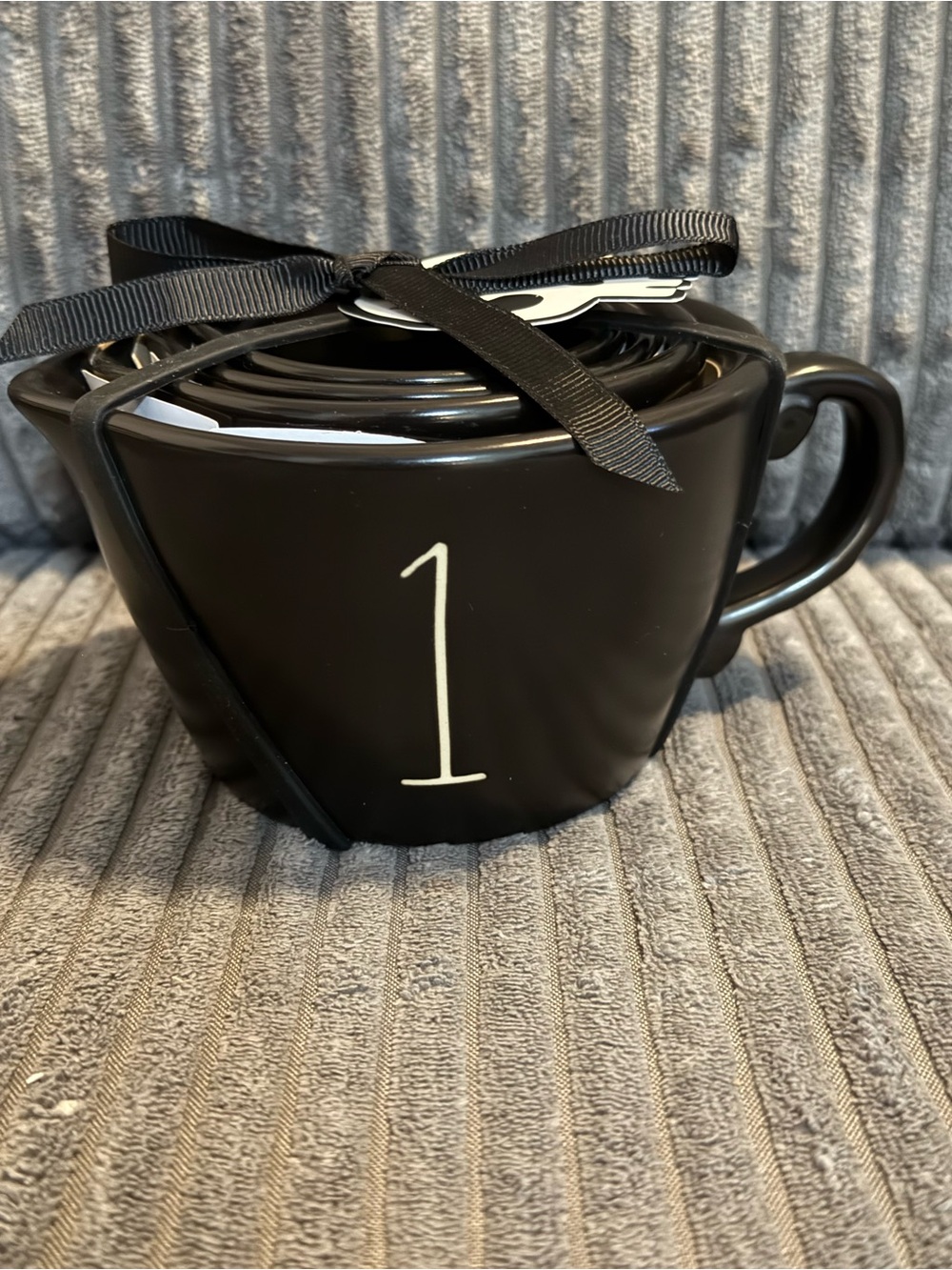 Rae Dunn Black Nesting Measuring Cups w/ White Halloween Accents: Set of 4 NWT